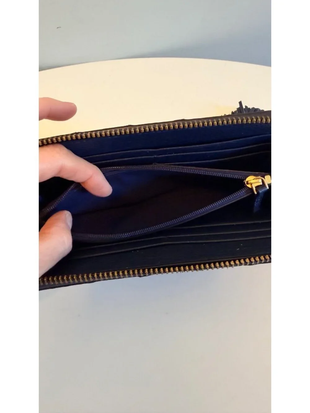 Tory Burch Taylor Zip Continental Wallet Snake-Embossed Leather Harlequin Tassel